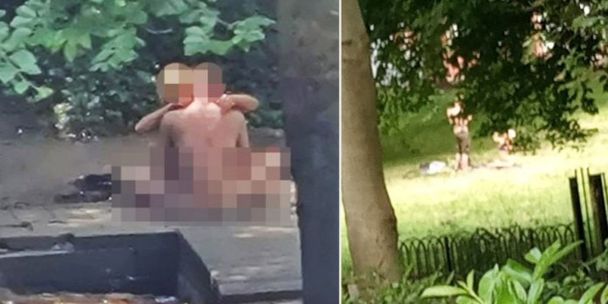 A Manchester couple were arrested after they were spotted having sex