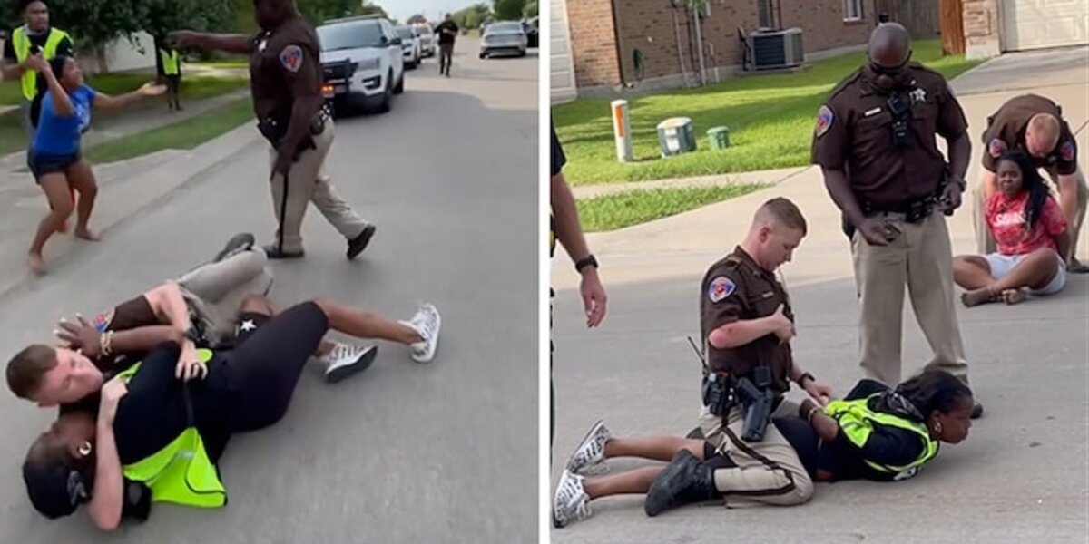 Texas cop stands over black teen as she screams 'I can't breathe'