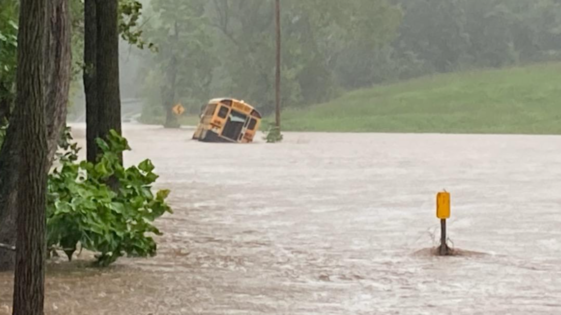 Students rescued from school bus that was submerged due to flooding