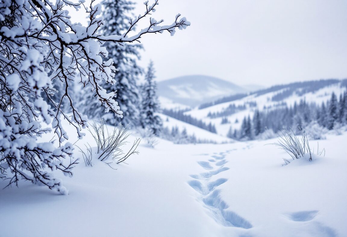 Scenic view of Alberta covered in snow during winter