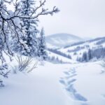 Scenic view of Alberta covered in snow during winter