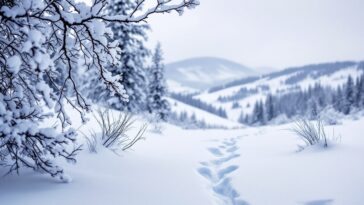 Scenic view of Alberta covered in snow during winter