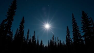 Beaver Moon shining brightly in a clear November sky