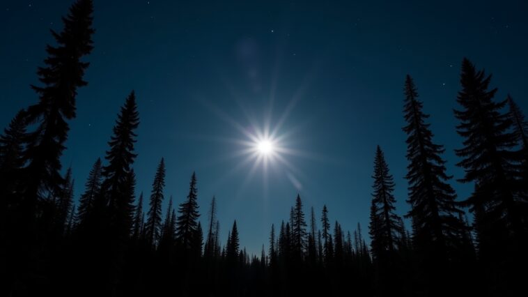 Beaver Moon shining brightly in a clear November sky