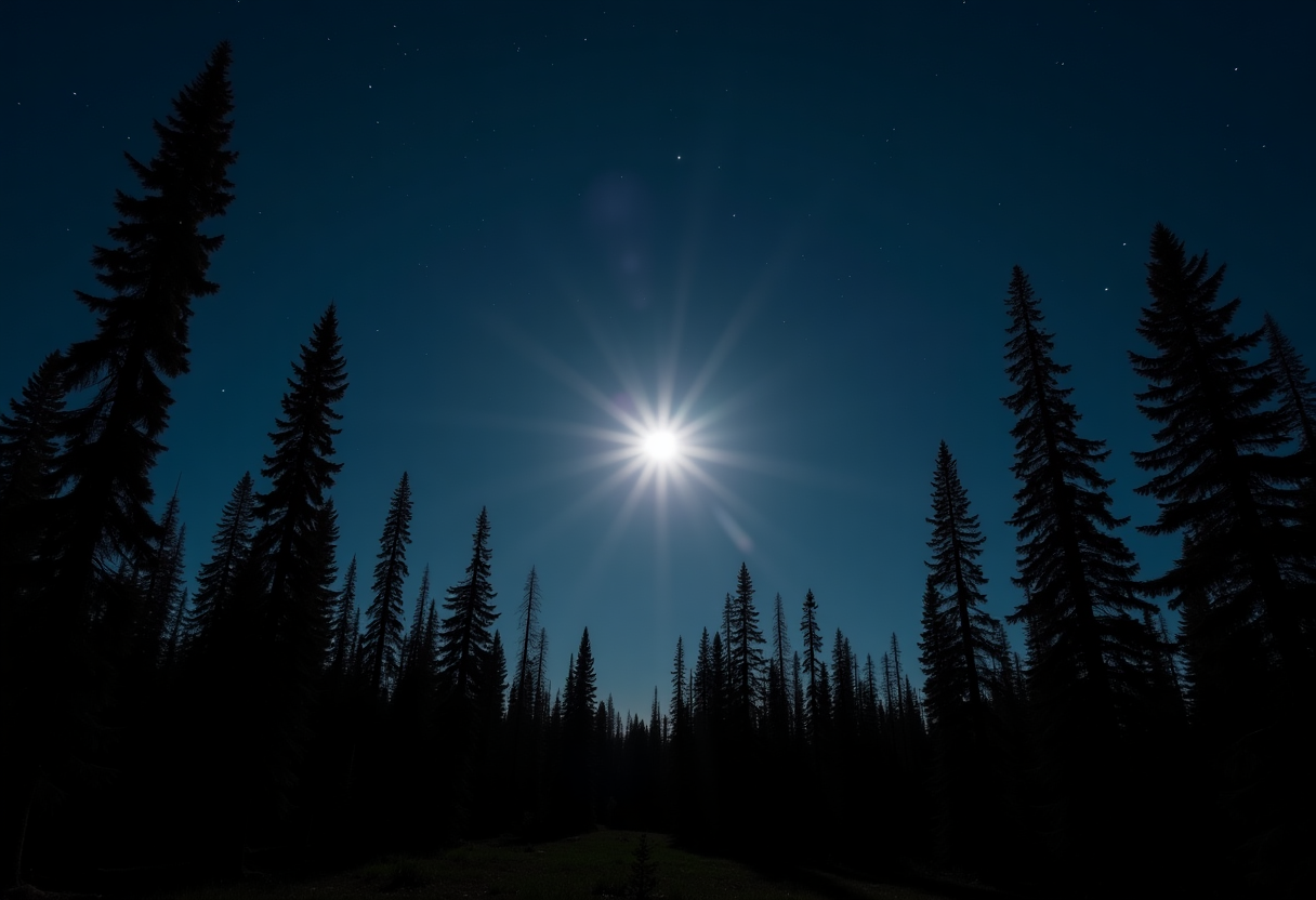 Beaver Moon shining brightly in a clear November sky