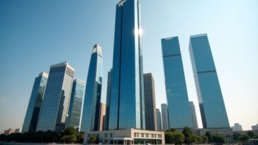 A surreal landscape of Baku highlighting climate change effects