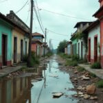 Devastation in Cuba after Hurricane Rafael with power outages