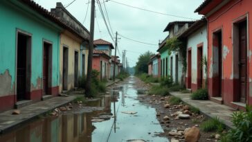 Devastation in Cuba after Hurricane Rafael with power outages