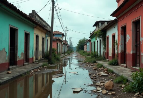 Devastation in Cuba after Hurricane Rafael with power outages