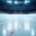 Edmonton Oilers and Montreal Canadiens players on ice