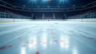 Edmonton Oilers and Montreal Canadiens players on ice