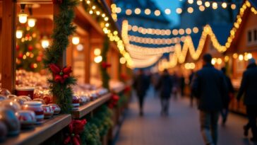 Small business vendor at a festive market in Canada