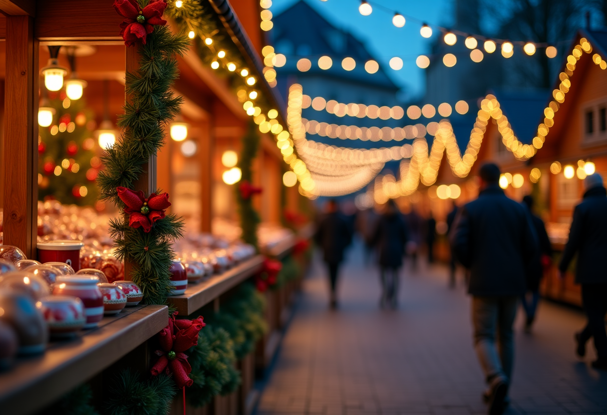 Small business vendor at a festive market in Canada