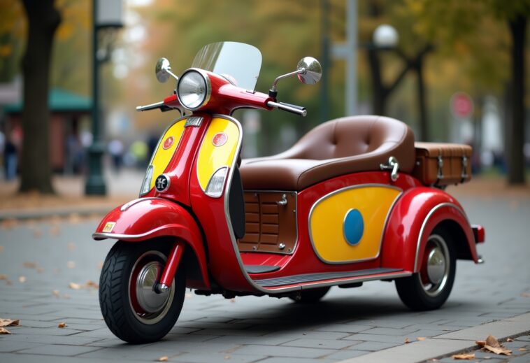 Replica scooter Chitty Chitty Bang Bang di un uomo di 92 anni