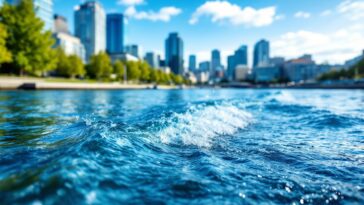 Killer whales swimming in the waters of Vancouver