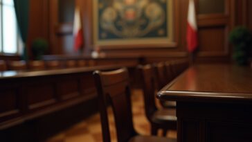 Courtroom scene from a murder trial in Kamloops