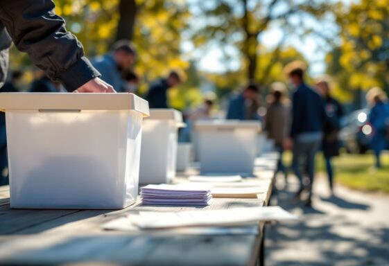 Votanti alle urne durante le elezioni in Nova Scotia