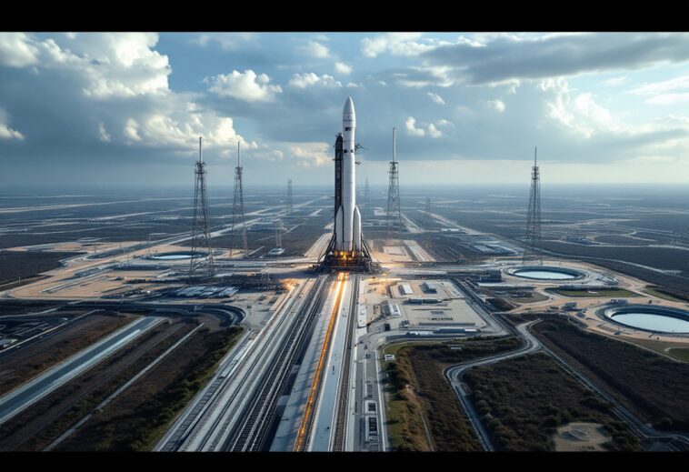 SpaceX rocket launch with environmental impact focus