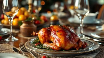 A festive Thanksgiving table with various dishes