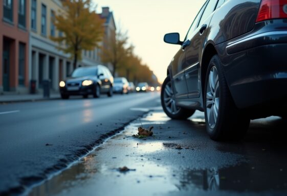 Scene of a car accident near Kosciuszko Bridge