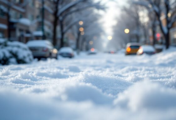 Heavy snowfall in Edmonton with parking restrictions