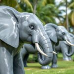 Vibrant public art installation featuring elephants in Miami