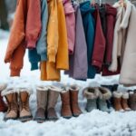 Kids wearing winter gear enjoying the snow