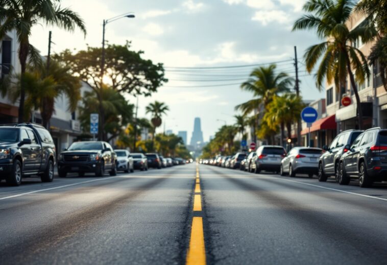 Scene of a chaotic street takeover in Florida