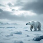 Man protecting his wife from a polar bear in Ontario