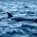 Humpback whales feeding in a vibrant underwater scene