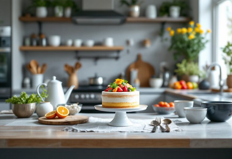 Jürgen Krauss mentre prepara un dolce in cucina