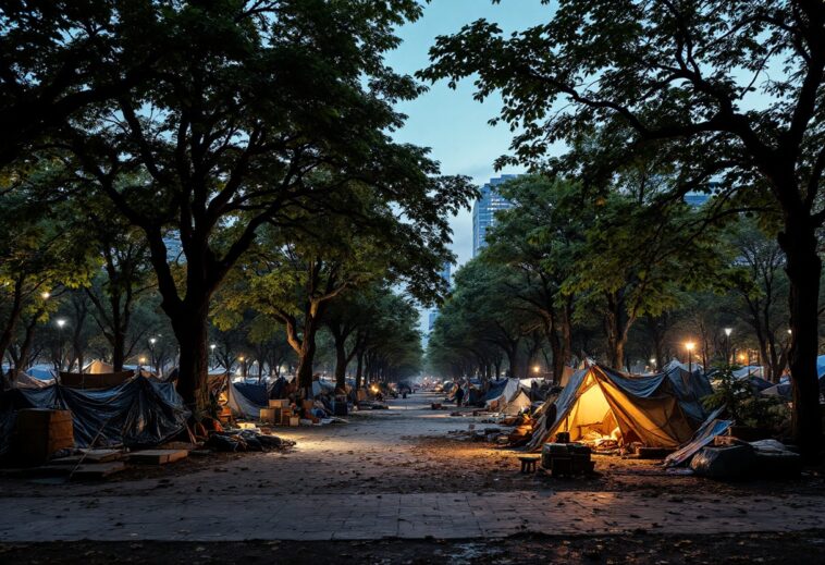 Protesters rally against overnight sheltering in parks