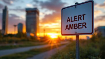 Amber Alert sign highlighting child safety in Saskatchewan