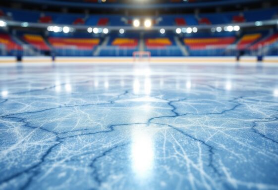 Brent Sutter in azione durante una partita di hockey