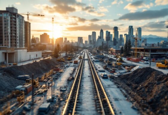 Rendering of Calgary's Green Line LRT transit system