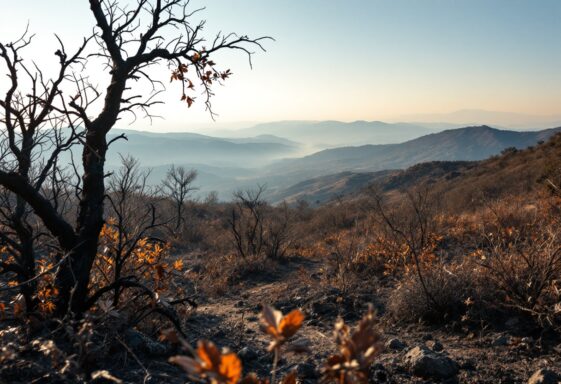 California wildfires with smoke and flames in the background