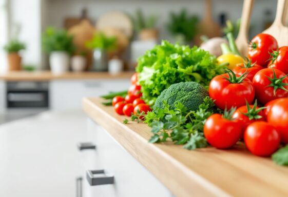 Colorful vegetables prepared for healthy cooking