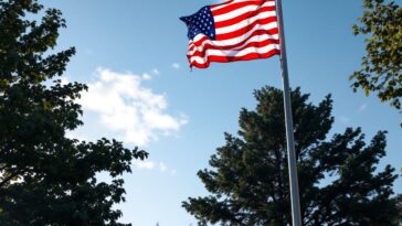 Flags displayed at half-staff during a debate