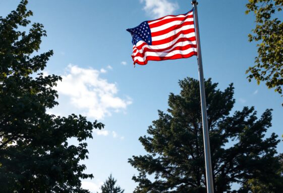 Flags displayed at half-staff during a debate