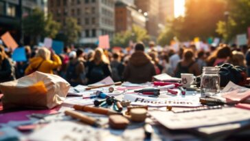 Young activists discussing political issues relevant to Gen Z