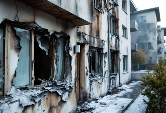 Emergency responders at the Hamilton apartment fire scene