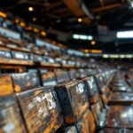 A vibrant college basketball arena filled with fans