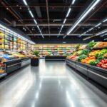 A modern grocery store showcasing healthy food options