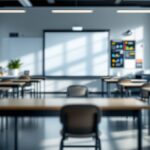 Students in a classroom without mobile phones