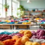 Students knitting to support local community needs