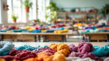 Students knitting to support local community needs