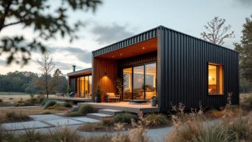 A modern shipping container home in Texas