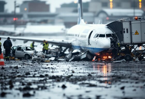 Aerial view of the tragic plane crash site in Philadelphia