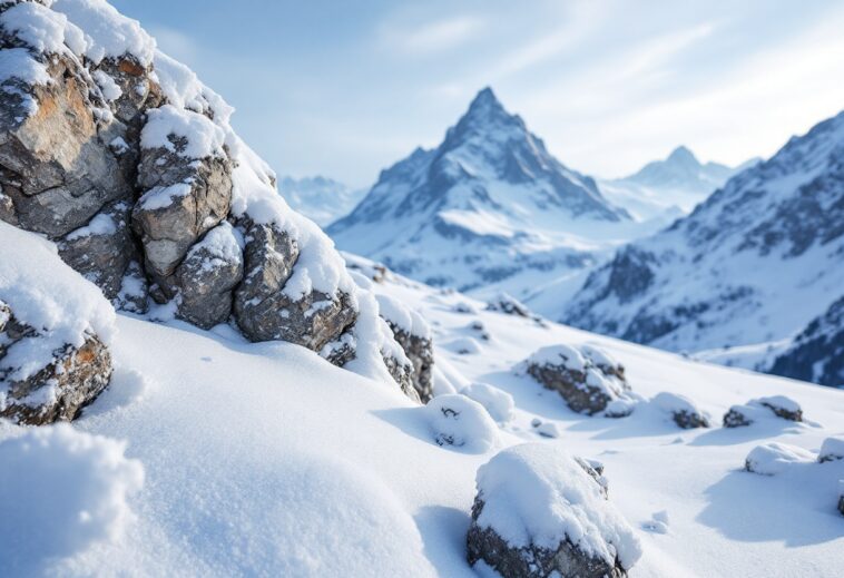 Injured skier being rescued with wearable technology