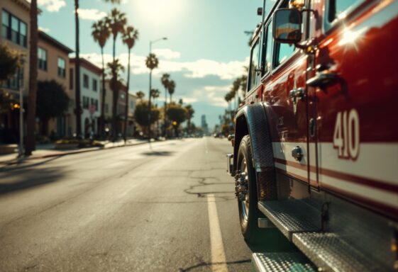 Immagine di impersonatori di incendi in California